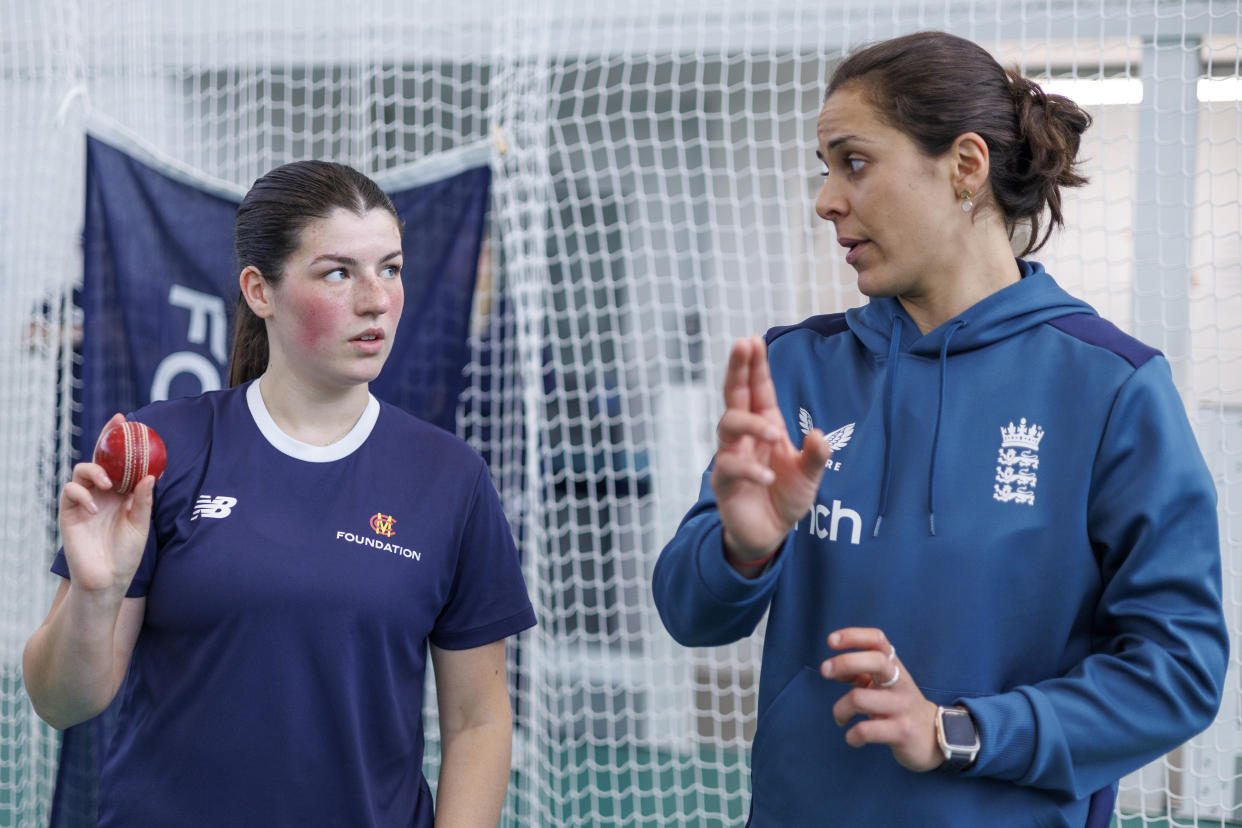 Maia Bouchier, right, offered tips at the launch of the MCC Foundation Hub competition (Handout/PA)