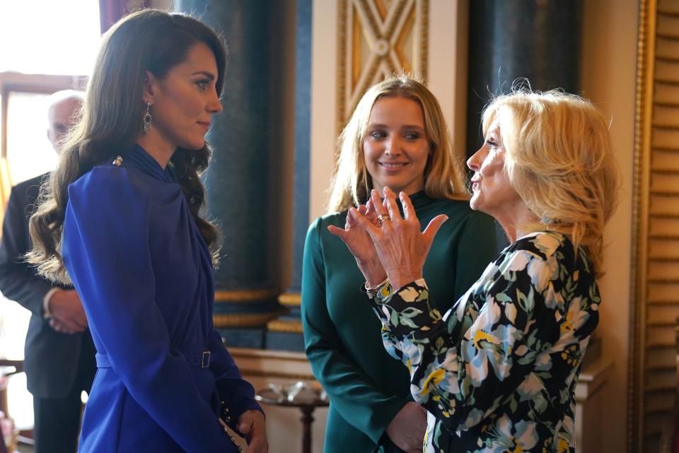 Kate Middleton, Finnegan Biden, and Dr. Jill Biden at King Charles' reception at Buckingham Palace.