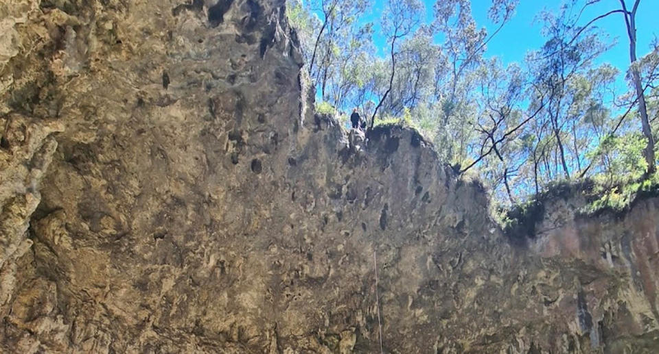 A photo from Google Maps of Brides Cave near the Margaret River, WA.