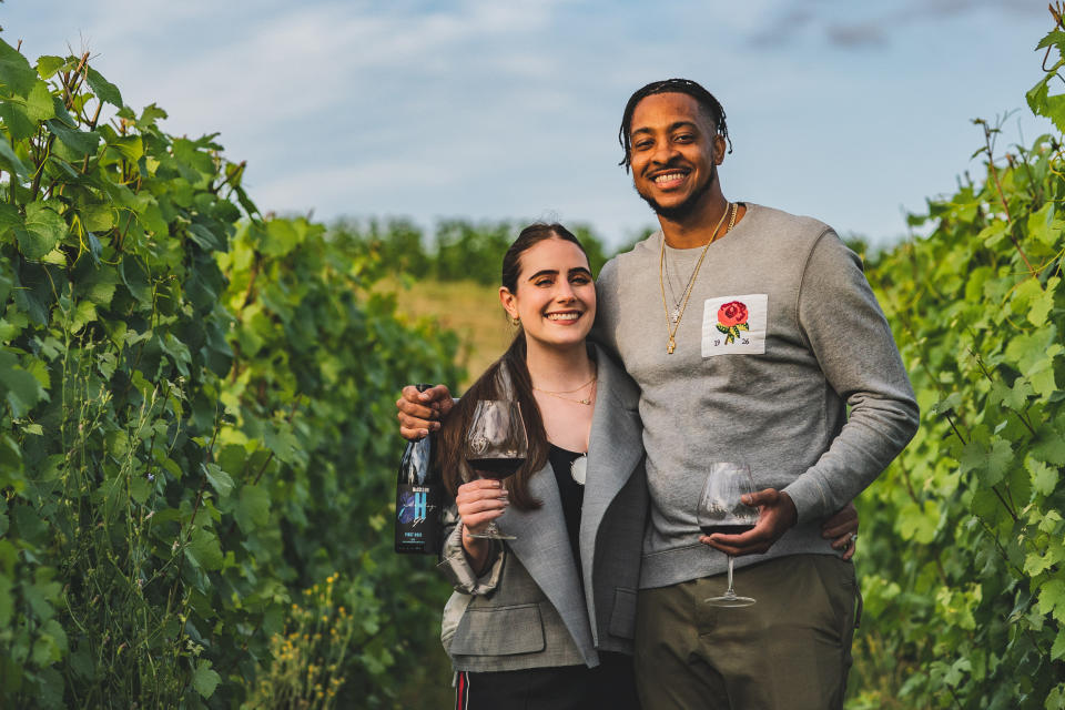 C.J. McCollum with his wife Elise on July, 3rd 2020. (Justin Tucker / Nine84)