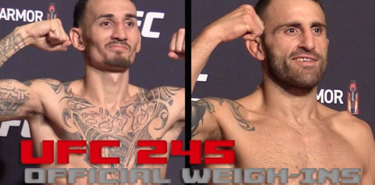 UFC 245 holloway vs volkanovski official