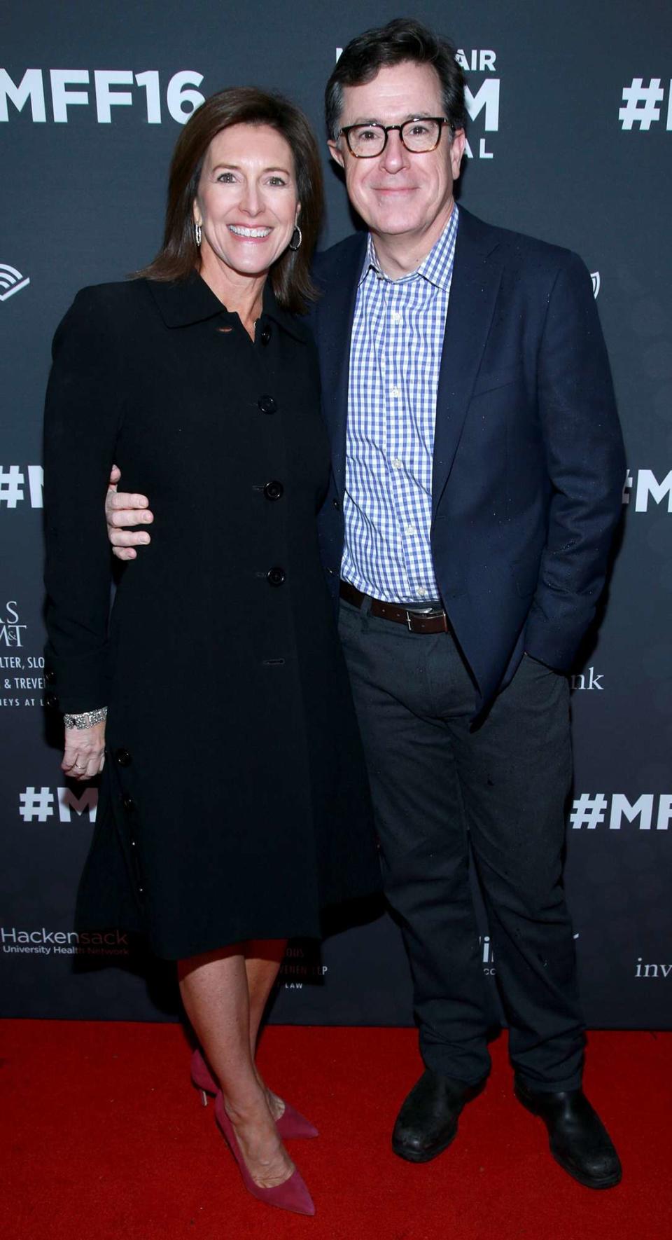 Evelyn Colbert, Vice-Chairman of the Board MFF (L) and Stephen Colbert attend the Montclair Film Festival 2016 Opening Night "Life Animated" on April 30, 2016 in Montclair City