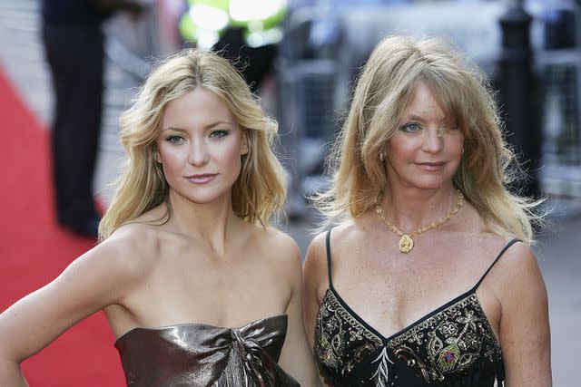<p>MJ Kim/Getty</p> Kate Hudson and Goldie Hawn arrive at the UK Premiere of "Skeleton Key" at Vue West End on July 20, 2005 in London, England.