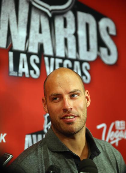 LAS VEGAS, NV - JUNE 23:  Ryan Getzlaf of the Anaheim Ducks attends the 2015 NHL Awards nominee media availability at MGM Grand Arena on June 23, 2015 in Las Vegas, Nevada.  (Photo by Bruce Bennett/Getty Images)