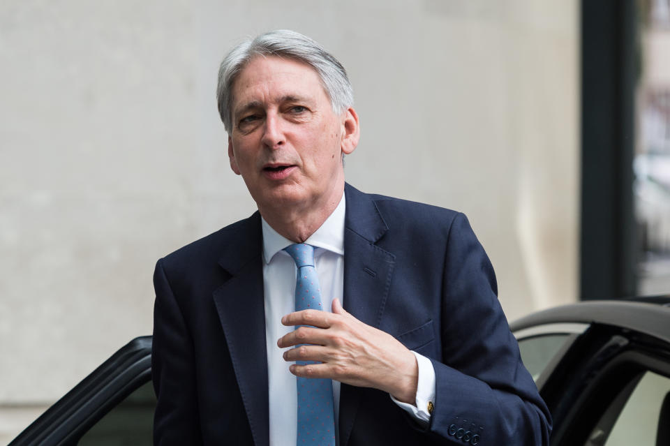 Chancellor of the Exchequer Philip Hammond arrives at the BBC Broadcasting House in central London to appear on The Andrew Marr Show on 21 July 2019 in London, England. Conservative Party leadership election closes on Monday with a result of who will replace Theresa May as Prime Minister to be announced the following day. (Photo by WIktor Szymanowicz/NurPhoto via Getty Images)