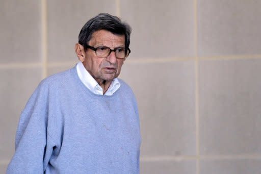 The child abuse scandal led to the firing of Penn State's longtime head football coach Joe Paterno, pictured in November 2011, a national icon whose fall from grace came just a few weeks before his unexpected death from lung cancer in January at the age of 85