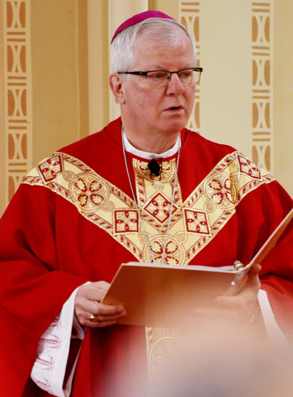 The bishop for the Diocese of Shreveport Francis I. Malone during the 28th annual Red Mass Friday morning, May 6, 2022, at Holy Trinity Catholic Church.
