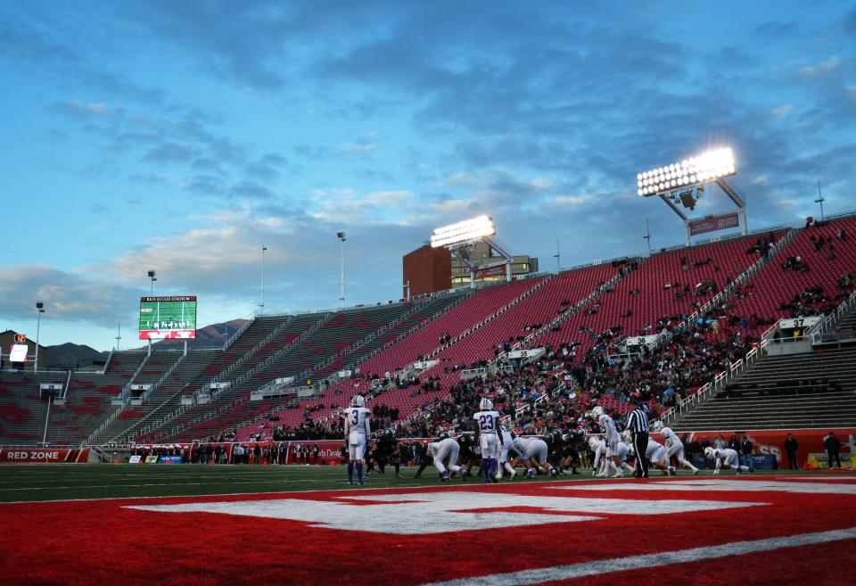 Corner Canyon and Lehi play in high school football semifinal action at Rice-Eccles Stadium in Salt Lake City on Friday, Nov. 10, 2023. Corner Canyon won 63-24. | SGW A, Scott G Winterton, Deseret News