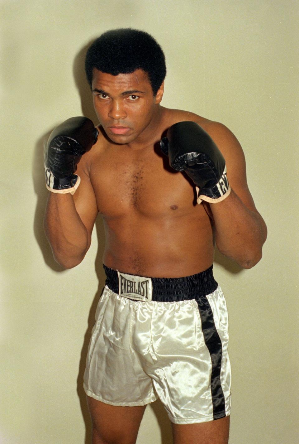 Muhammad Ali is shown training Oct. 9, 1974 for his world championship fight against title holder George Foreman.