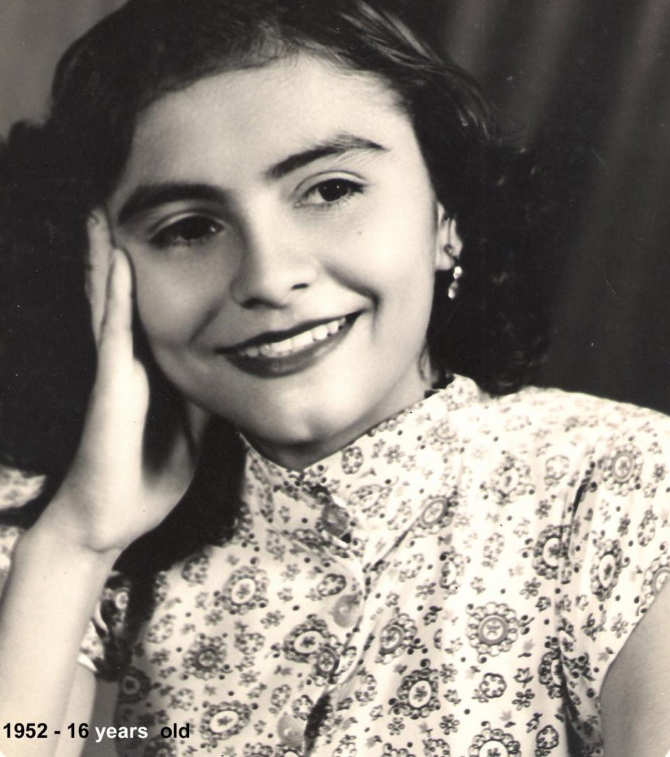 Carmen Milagro's mother, Angela Escobar, at age 16 in 1952