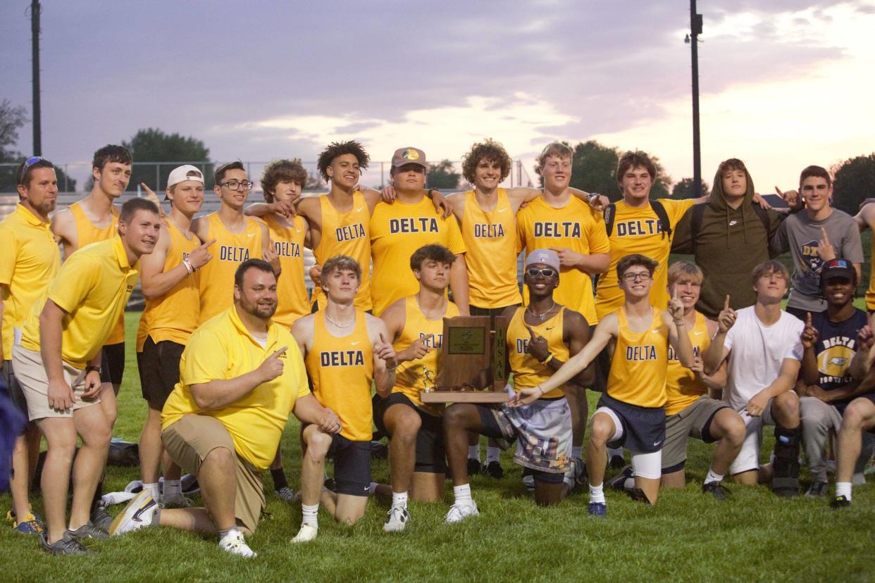 Delta boys track and field won its second straight sectional championship at Muncie Central High School on Thursday, May 19, 2022.