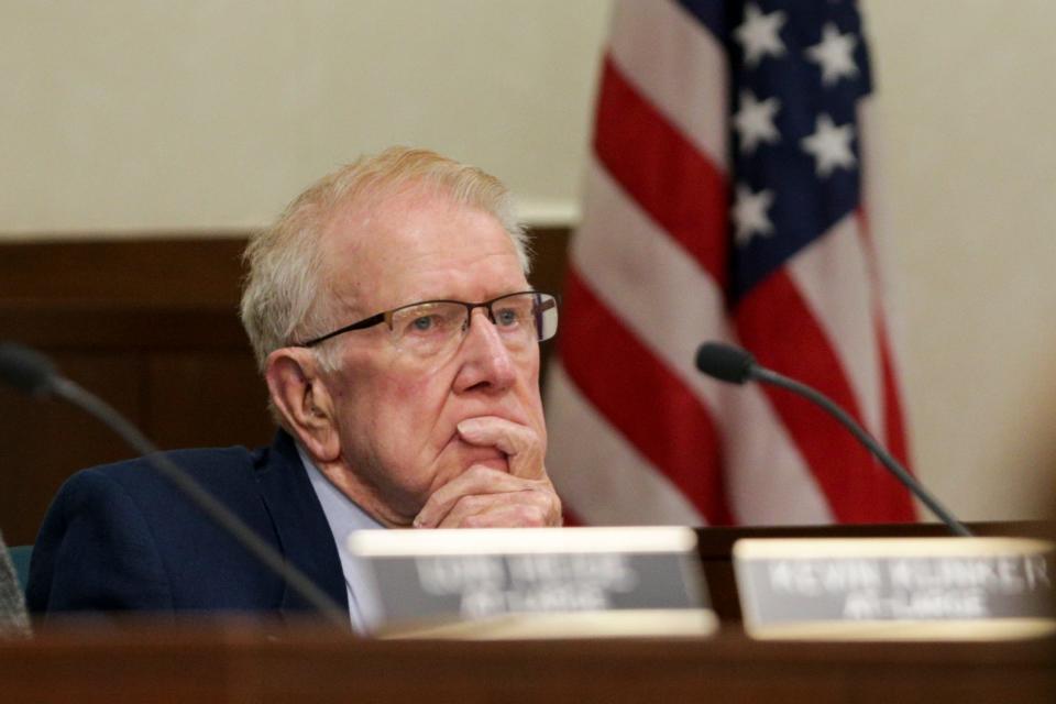 City council member Ron Campbell speaks during a city council meeting, Monday, June 7, 2021 in Lafayette.