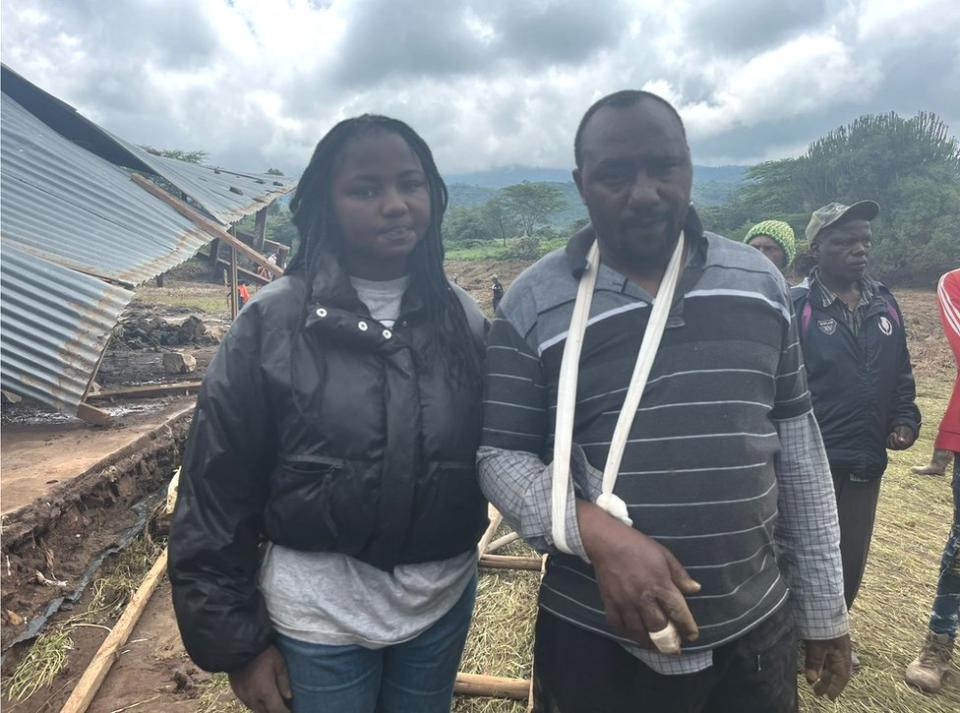 Veronica Karanja, 17, and her father David.