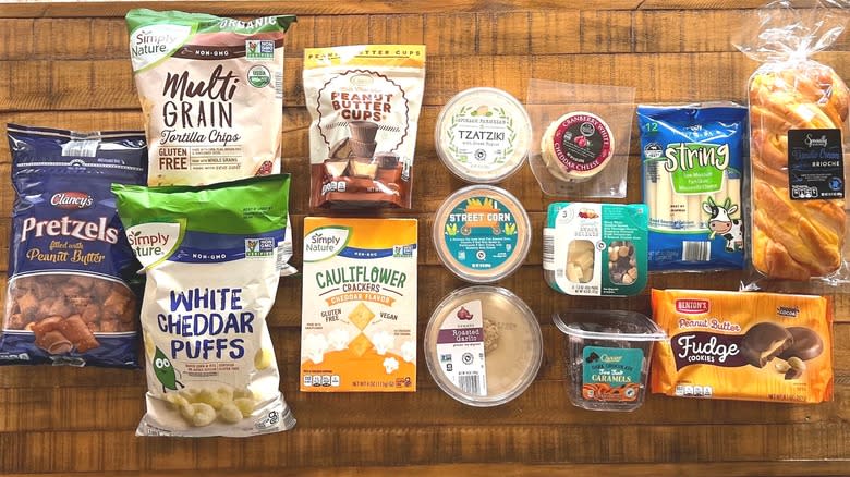 Various snacks from Aldi