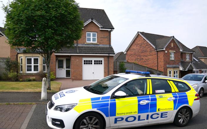 A police car outside the home of Nicola Sturgeon on June 12