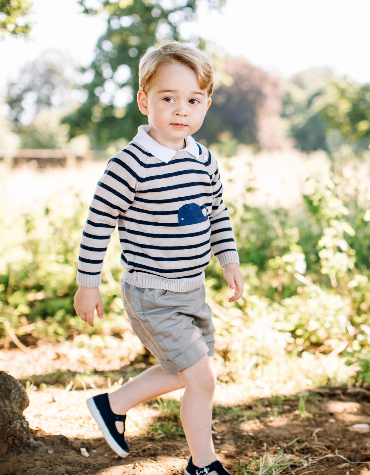 This image, taken at Kate and William’s Norfolk home in July 2016, was released for George’s third birthday. (Photo: Matt Porteous/PA)