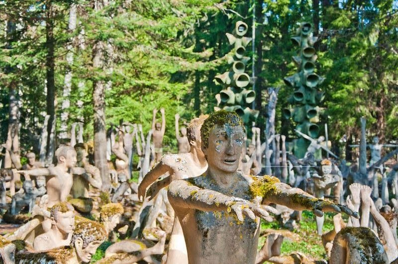 A small section of reclusive artist Veijo Rönkkönen's expansive Sculpture Garden in Parikkala, Finland.