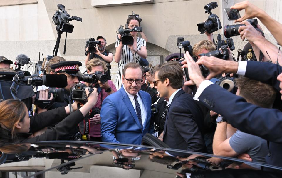 Kevin Spacey outside the Old Bailey