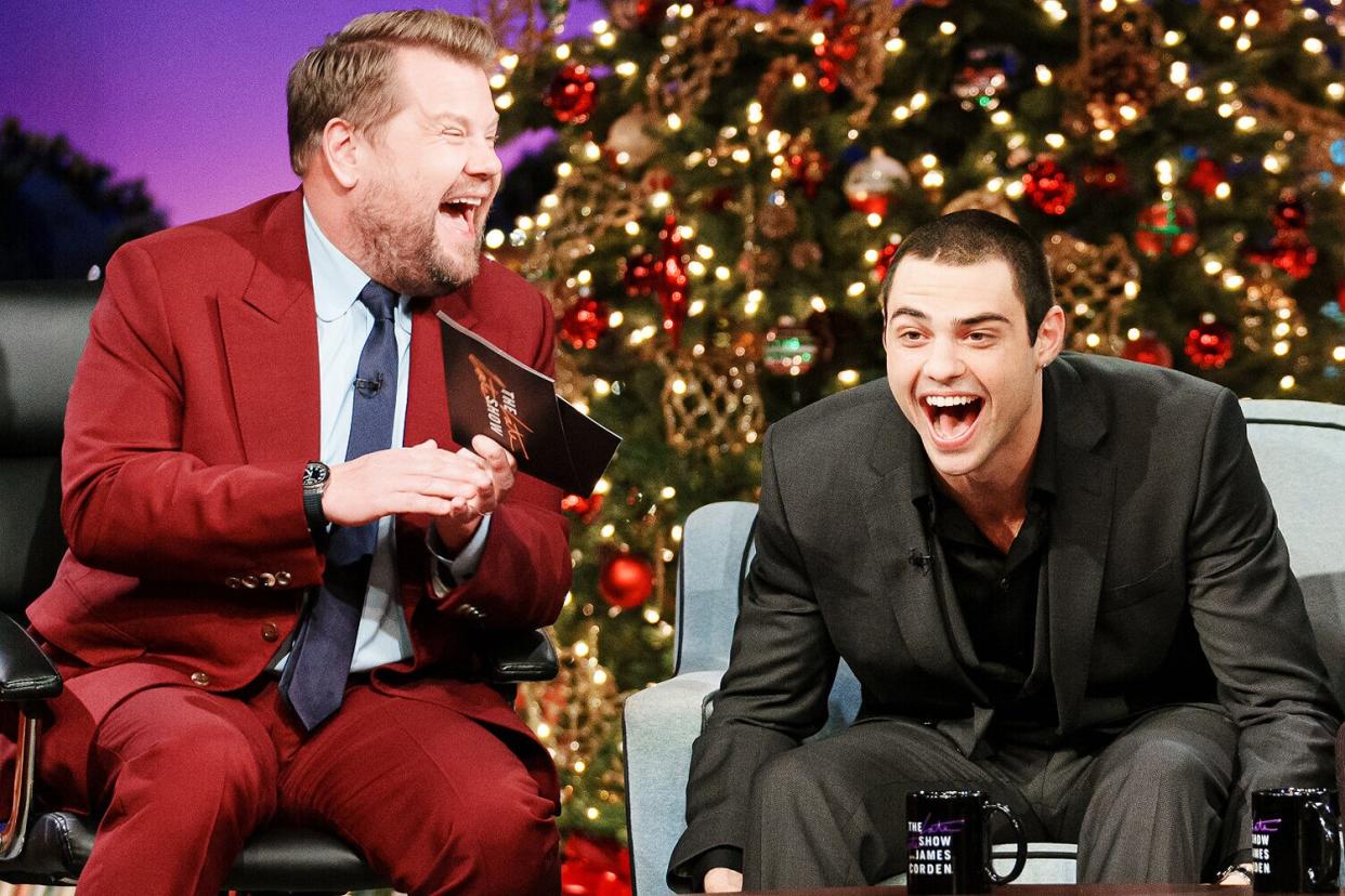 The Late Late Show with James Corden airing Tuesday, December 6, 2022, with guests Noah Centineo, Max Thieriot, and Syncopated Ladies.