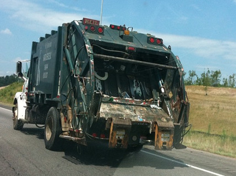 You see a garbage truck and you... 