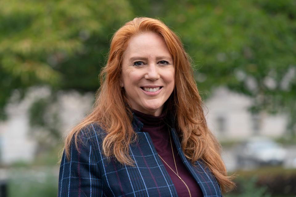 Kim Wyman, Washington state's Secretary of State, poses for a photo on Sept. 15, 2020, in Olympia, Wash. The Republican secretary of state who challenged former President Donald Trump's false claims of election fraud in 2020 is the frontrunner for a job heading the Biden administration's effort to protect future elections.