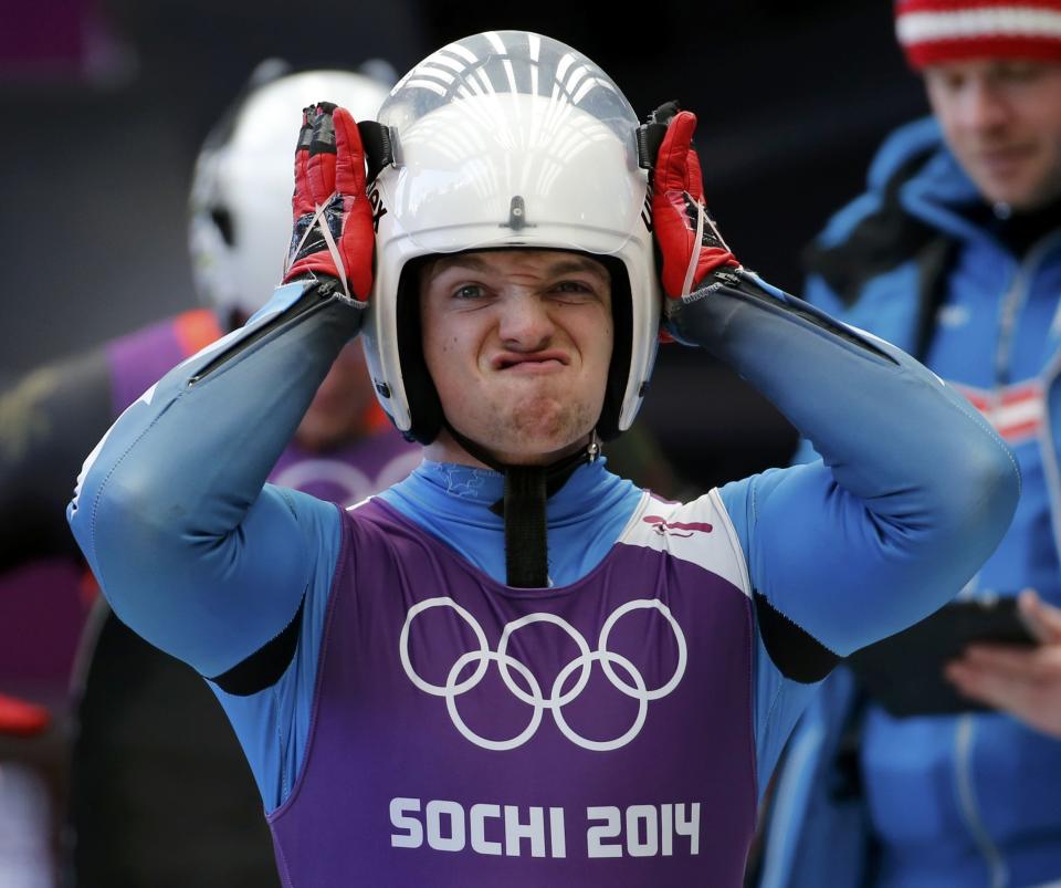 Austria's Wolfgang Kindl prepares for the start during the men's luge training at the Sanki sliding center in Rosa Khutor, a venue for the Sochi 2014 Winter Olympics near Sochi February 5, 2014. REUTERS/Fabrizio Bensch (RUSSIA - Tags: SPORT LUGE OLYMPICS)