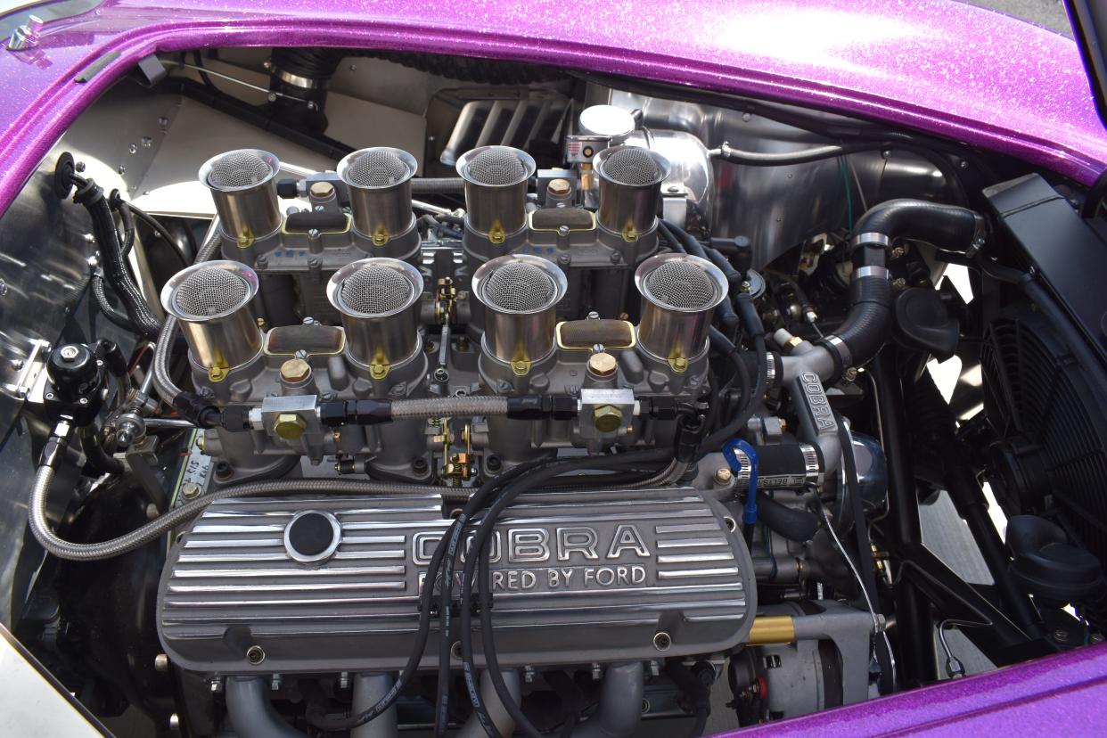 Shelby American announced Friday, June 2, 2023 it would reopen production of the classic 1963 Shelby "Dragonsnake" Cobra. Only five of the vehicles will be made, with a starting price of $750,000. This photo shows the high-performance engine.