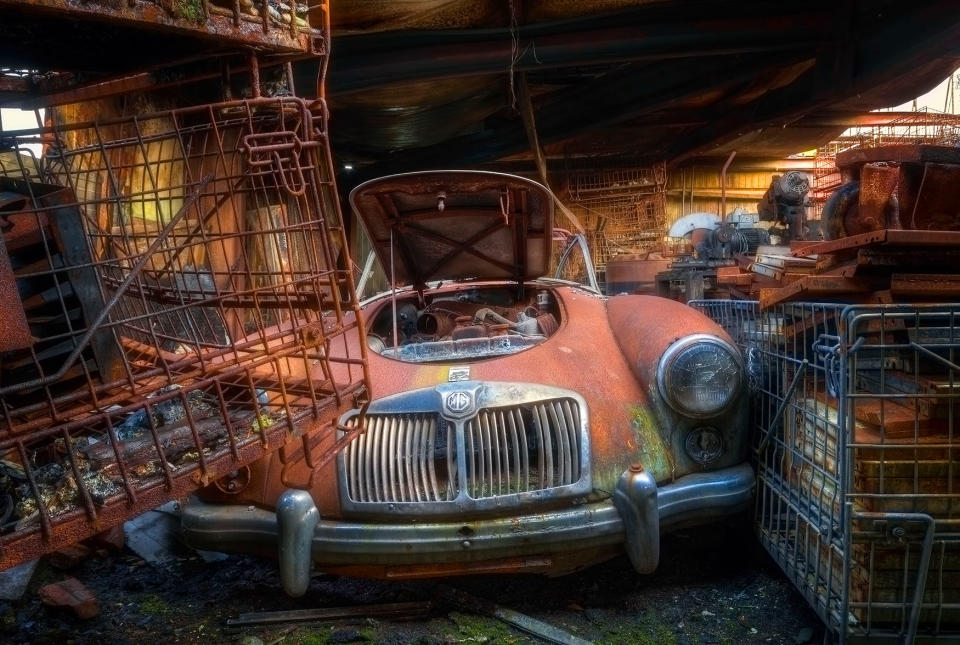 Cars left behind turning to rust