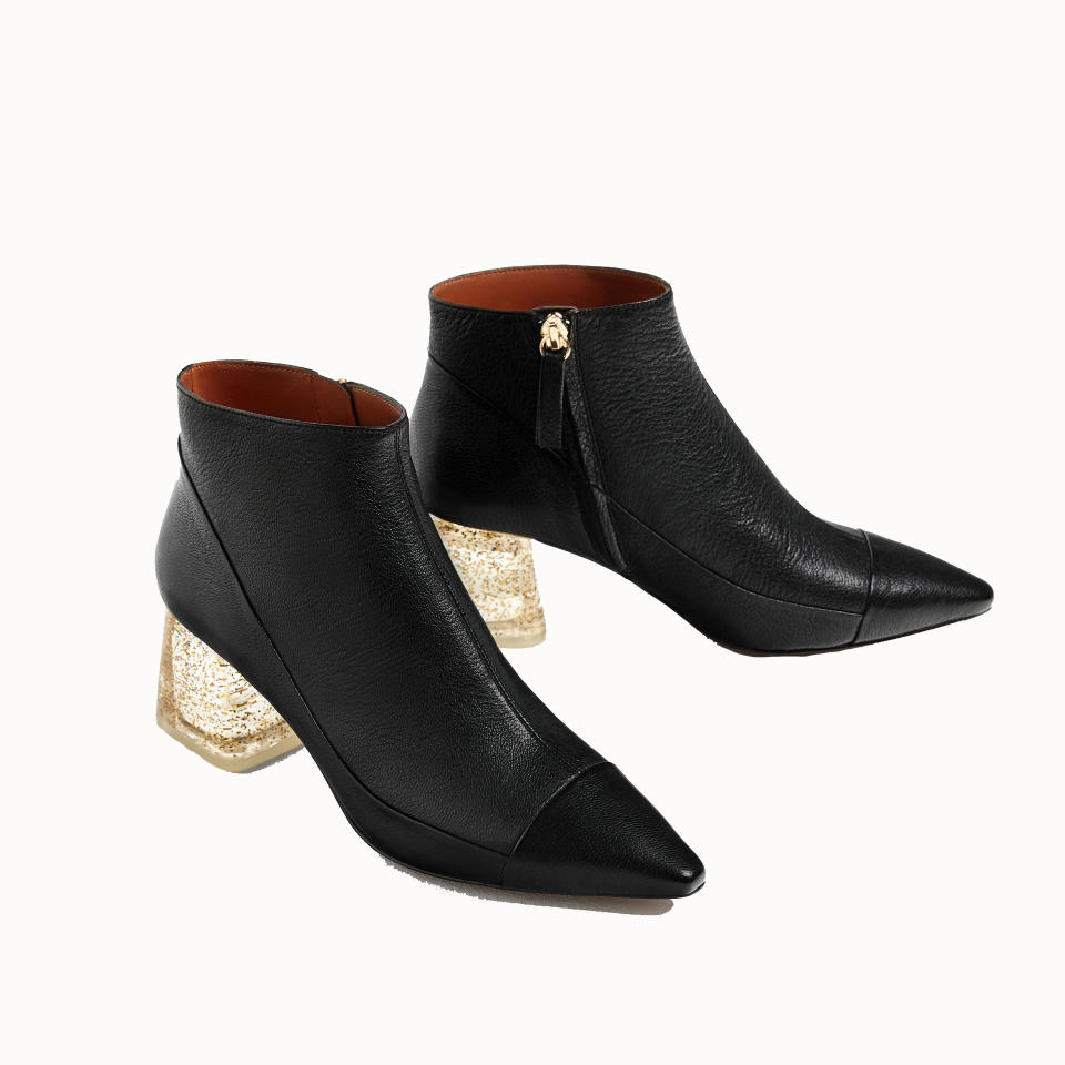 <p>These leather ankle boots will go with everything – and add a little sparkle to the recipient’s outfit, too. </p>