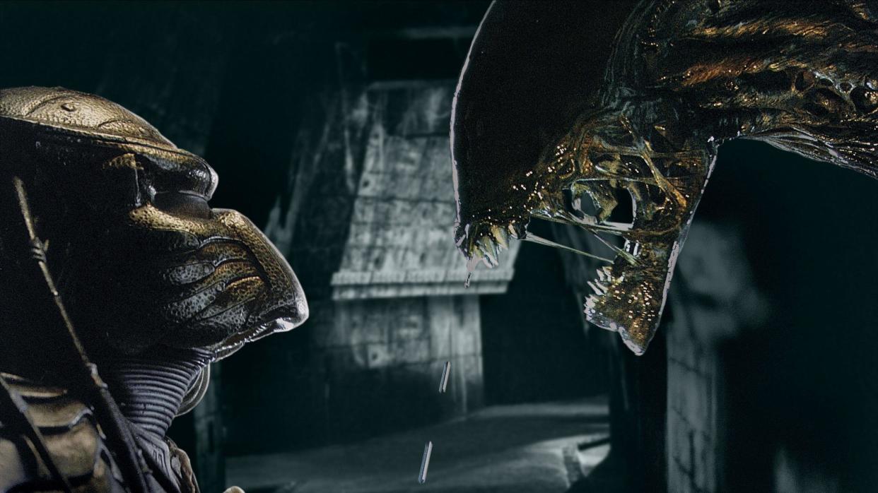 Alien vs. Predator scored solid box office by uniting two franchises. (20th Century Studios/Alamy)