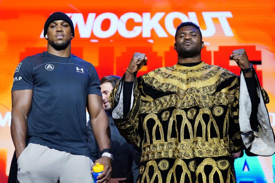 Ngannou will take on Anthony Joshua in a boxing bout on 9 March (PA Wire)