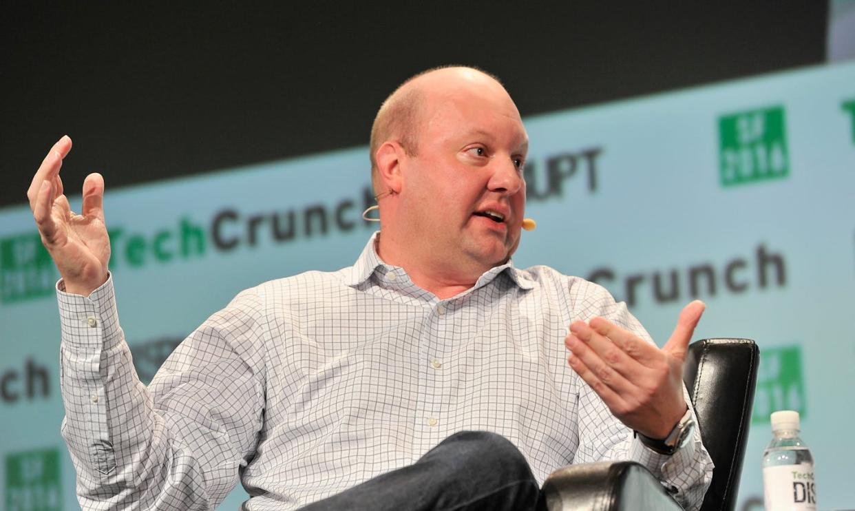 When venture capitalist and techno-optimist Marc Andreessen speaks, many people listen. <a href="https://www.gettyimages.com/detail/news-photo/entrepreneur-marc-andreessen-speaks-onstage-during-news-photo/604311102?adppopup=true" rel="nofollow noopener" target="_blank" data-ylk="slk:Steve Jennings/Getty Images for TechCrunch;elm:context_link;itc:0;sec:content-canvas" class="link ">Steve Jennings/Getty Images for TechCrunch</a>