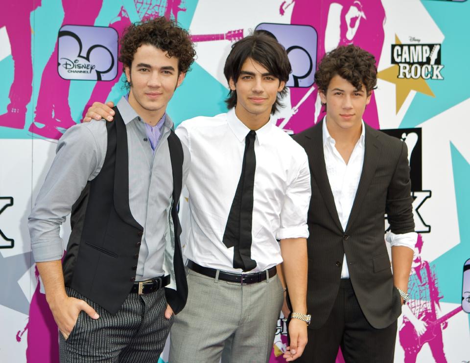 The Jonas Brothers attend the European premiere of "Camp Rock" in London, England in 2008