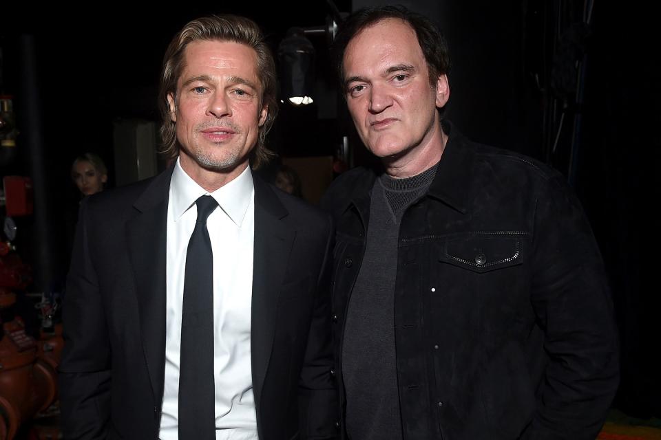 <em>Once Upon a Time in Hollywood</em>'s Brad Pitt and Quentin Tarantino attended the 31st annual Producers Guild Awards at the Hollywood Palladium in Los Angeles.