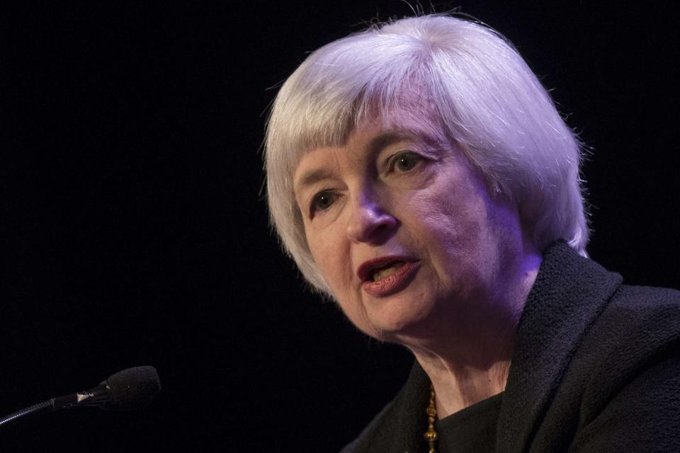 U.S. Federal Reserve chair Janet Yellen speaks to the Economic Club of New York in New York