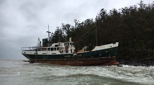 The missing men were rescued by local water police after spending the night on their boat. Source: QPS