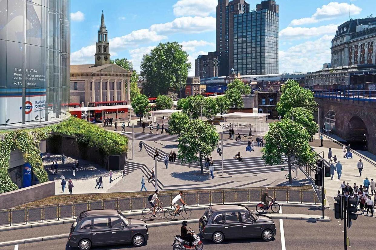 Redesign plans: artist's impressions of how a bridge roundabout at Waterloo could look