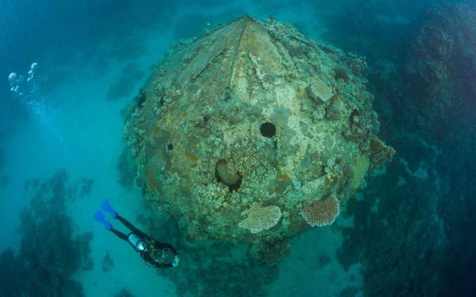 Diving Cousteaus Underwater Habitat Precontinent II, Shaab Rumi, Red Sea, Sudan - Getty