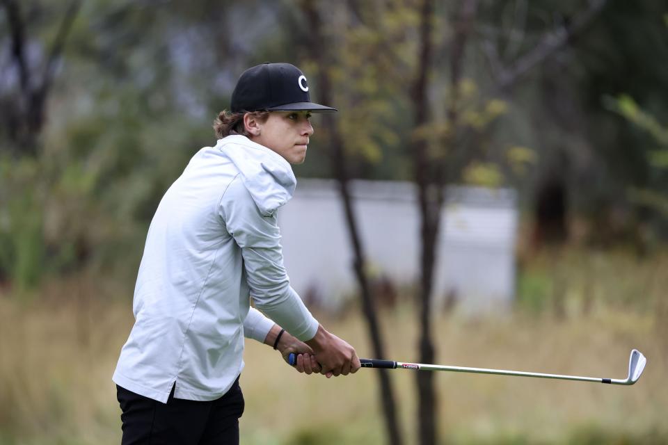 Carbon High School’s Rydge Butler competes in the 3A state tournament at Meadow Brook Golf Course in Taylorsville on Thursday, Oct. 12, 2023. | Laura Seitz, Deseret News