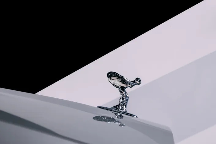 Rolls-Royce&#39;s classic &quot;Spirit of Ecstasy&quot; hood ornament has been updated for the luxury brand&#39;s transition to electric power.