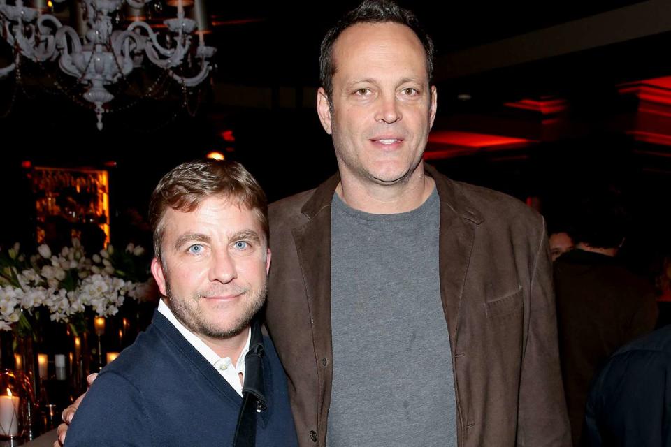 <p>Phillip Faraone/Getty Images</p> Peter Billingsley and Vince Vaughn on Jan. 5, 2017, in Pasadena, California