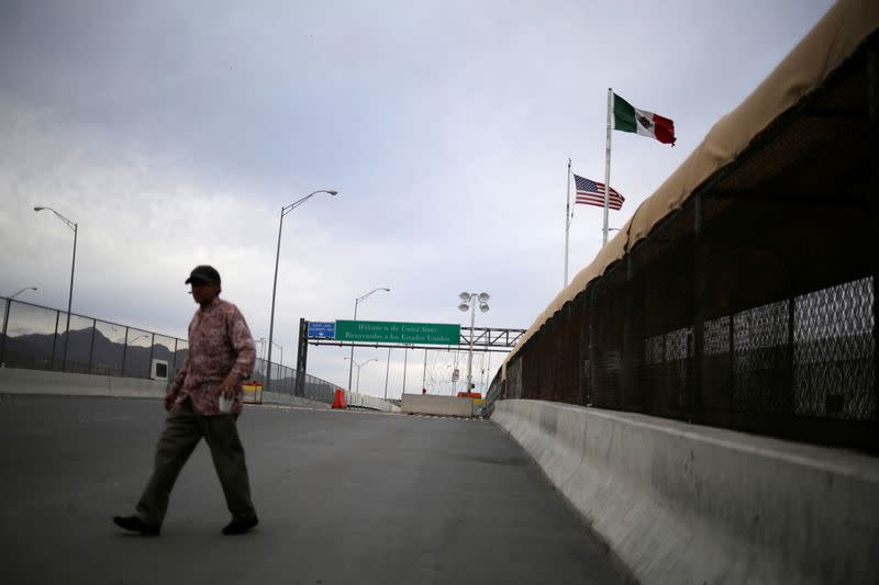A view of the Paso del Norte International Border Bridge in Mexico