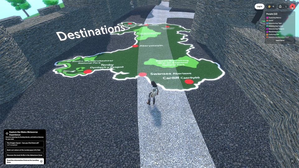 Screenshot from Visit Wales' metaverse project