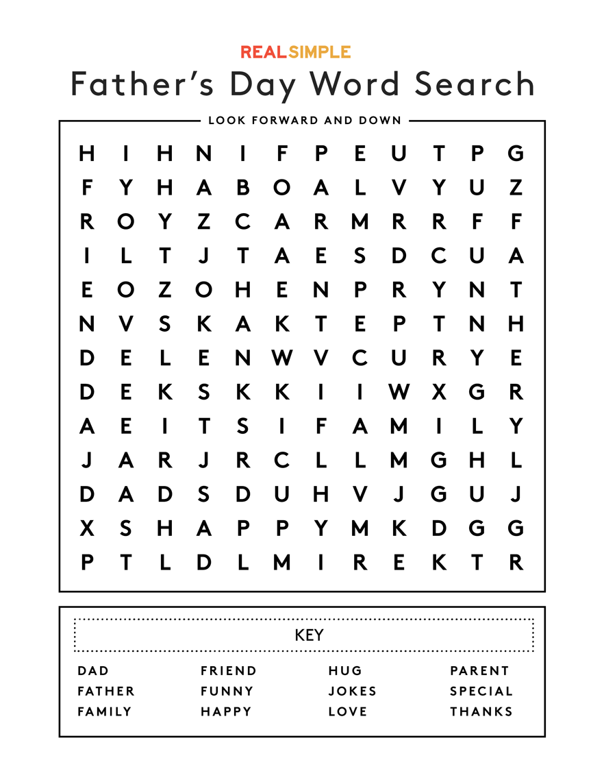 Father’s Day Printable Word Search