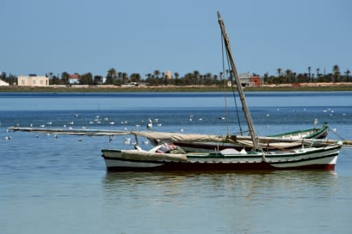 The fishing boat was found five nautical miles from Kerkennah island (pictured) and 16 nautical miles from the city of Sfax, the defence ministry said