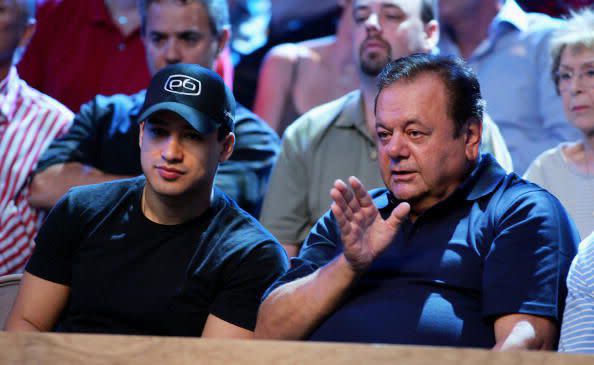 LAS VEGAS - AUGUST 20:  Actors Mario Lopez (L) and Paul Sorvino watch the International Pool Tour World 8-Ball Championship at the Mandalay Bay Resort & Casino August 20, 2005 in Las Vegas, Nevada. The contest was the first-ever championship match between the best male and female pool players in the world and featured Mike Sigel vs. Loree Jon Jones. Sigel won the match to claim the top prize of $150,000 and Jones earned $75,000 as the runner-up - the biggest single payday in the history of the sport.  (Photo by Ethan Miller/Getty Images)