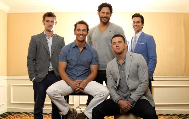 From left: Alex Pettyfer, Matthew McConaughey, Joe Manganiello, Channing Tatum and Matt Bomer at a 2012 press event for 