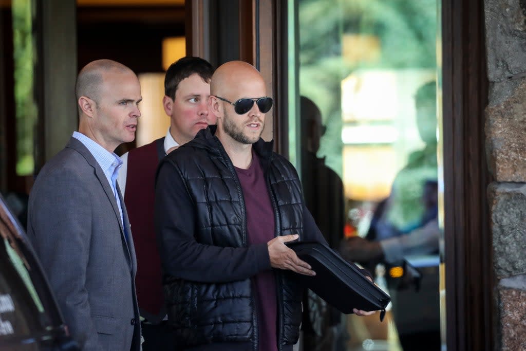 Daniel Ek, chief executive officer of Spotify, arrives at the annual Allen & Company Sun Valley Conference, July 9, 2019 in Sun Valley, Idaho. (Getty Images)