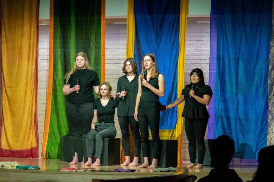 Members of the cast perform in the 2022 "Goshen Monologues" at Goshen College. The 10th annual edition takes place March 11, 2023, in the college's church.