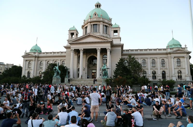 Protests amid the spread of the coronavirus disease (COVID-19) in Belgrade